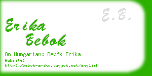 erika bebok business card